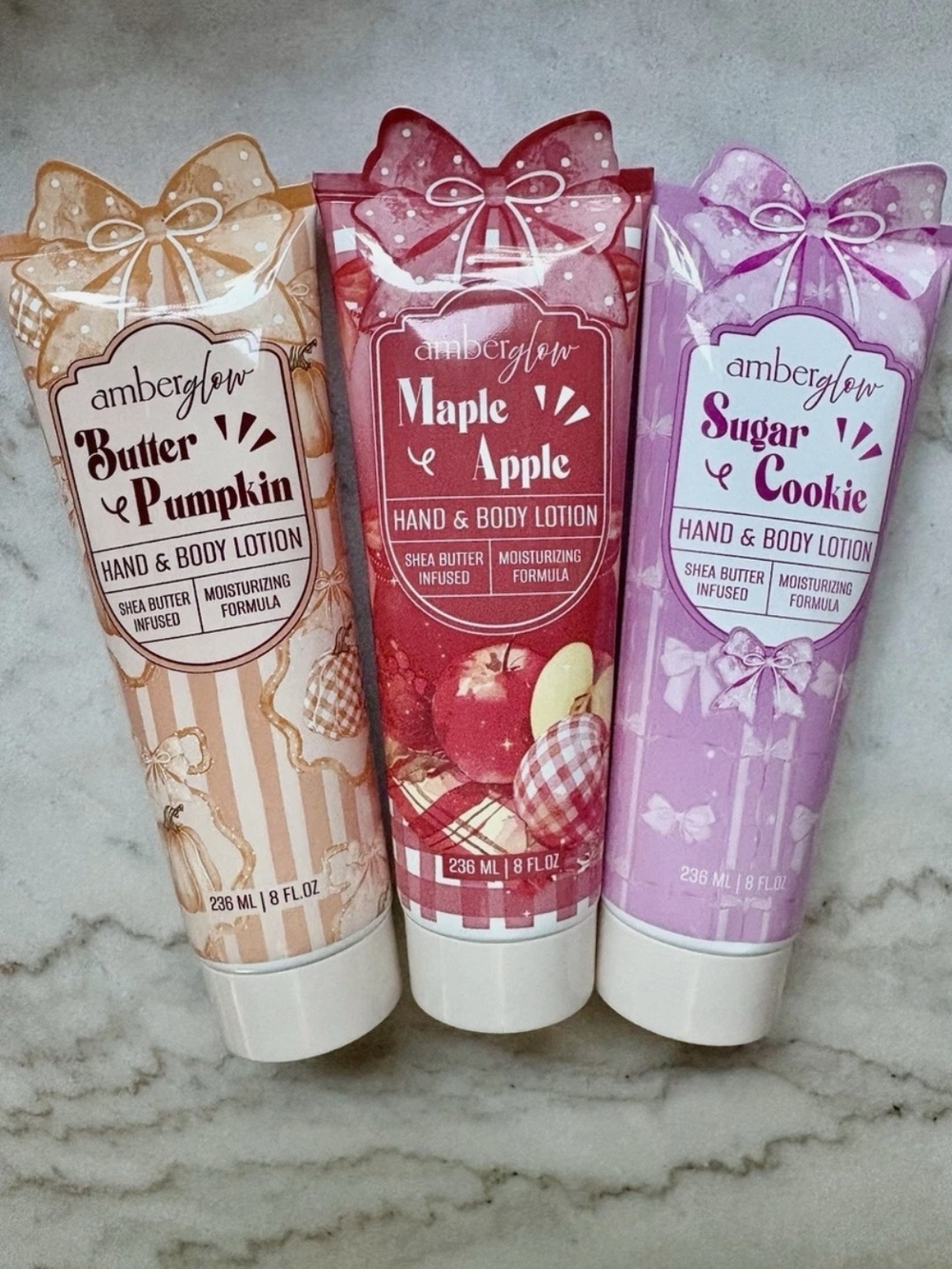 Amber Glow๐FULL SET Hand & Body Lotions: Maple Apple, Sugar Cookie, Pumpkin